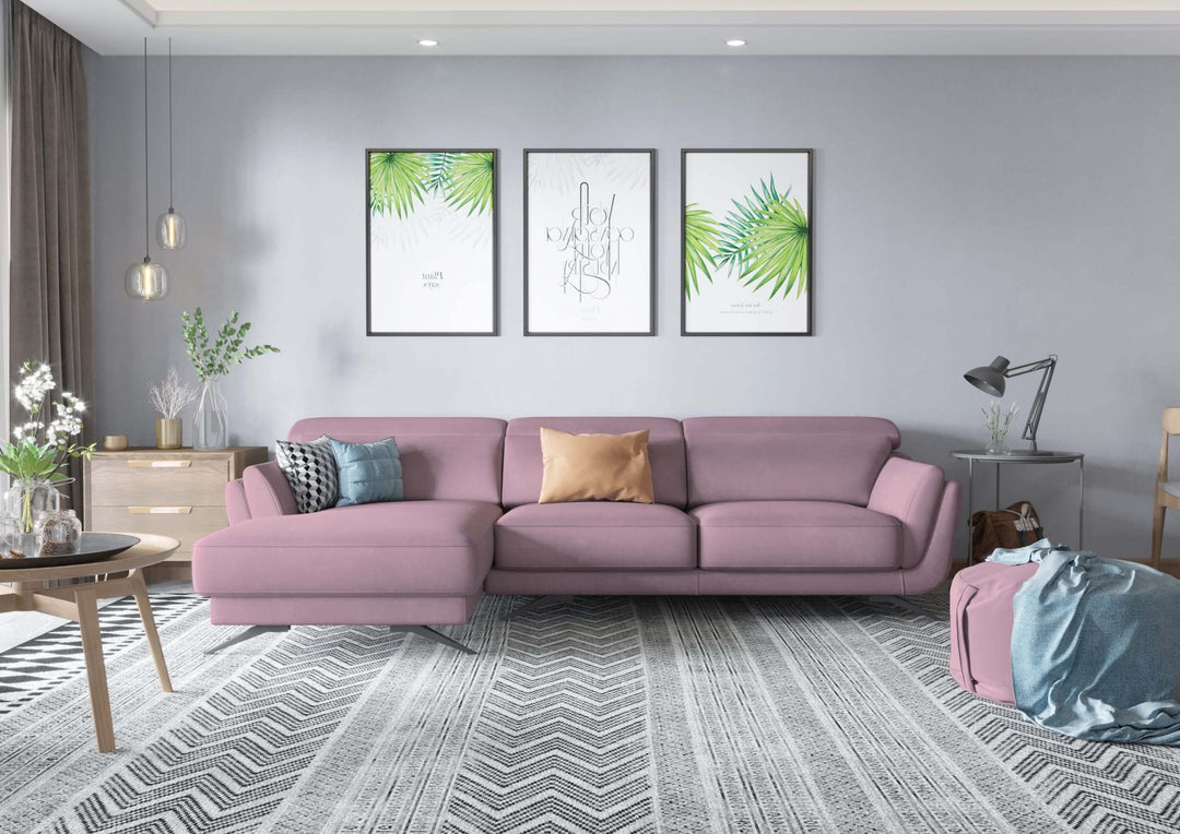 Ronda Pink Sectional Left Facing Chaise