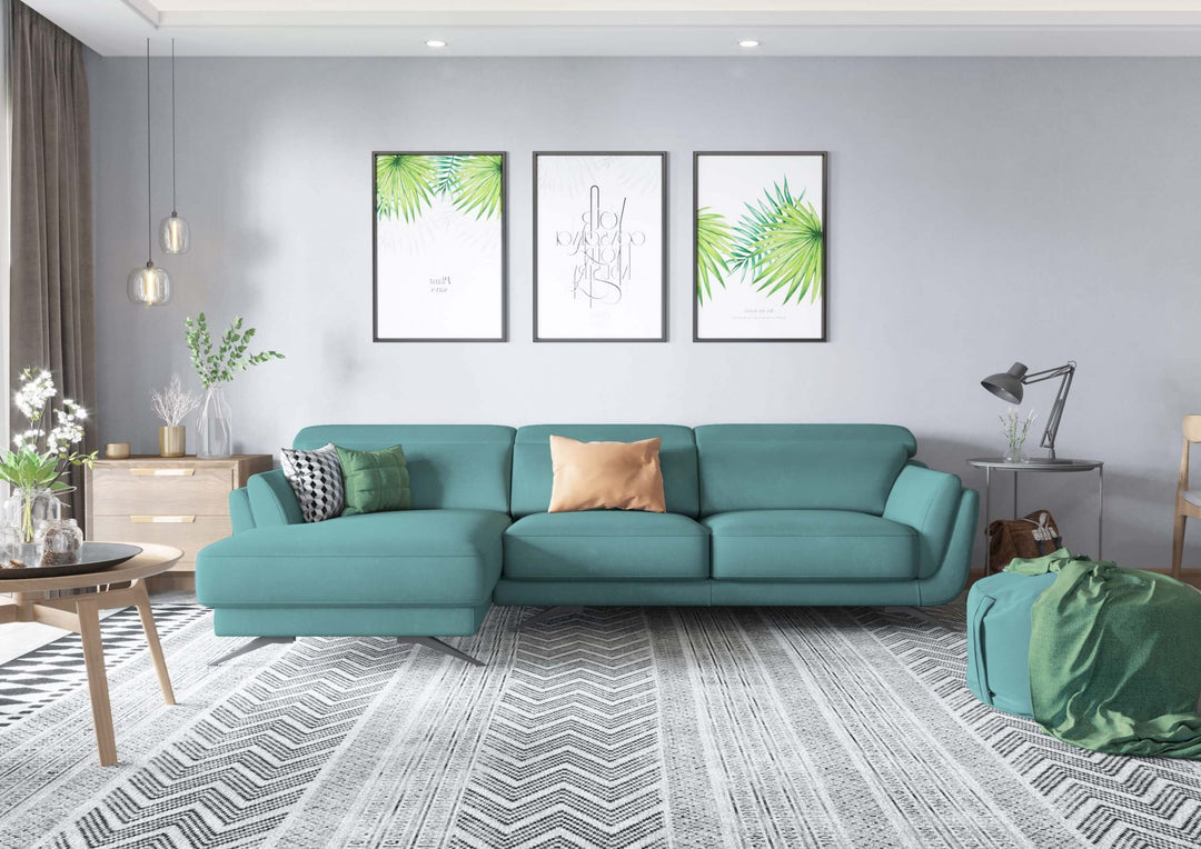 Ronda Ocean Teal Sectional Left Facing Chaise