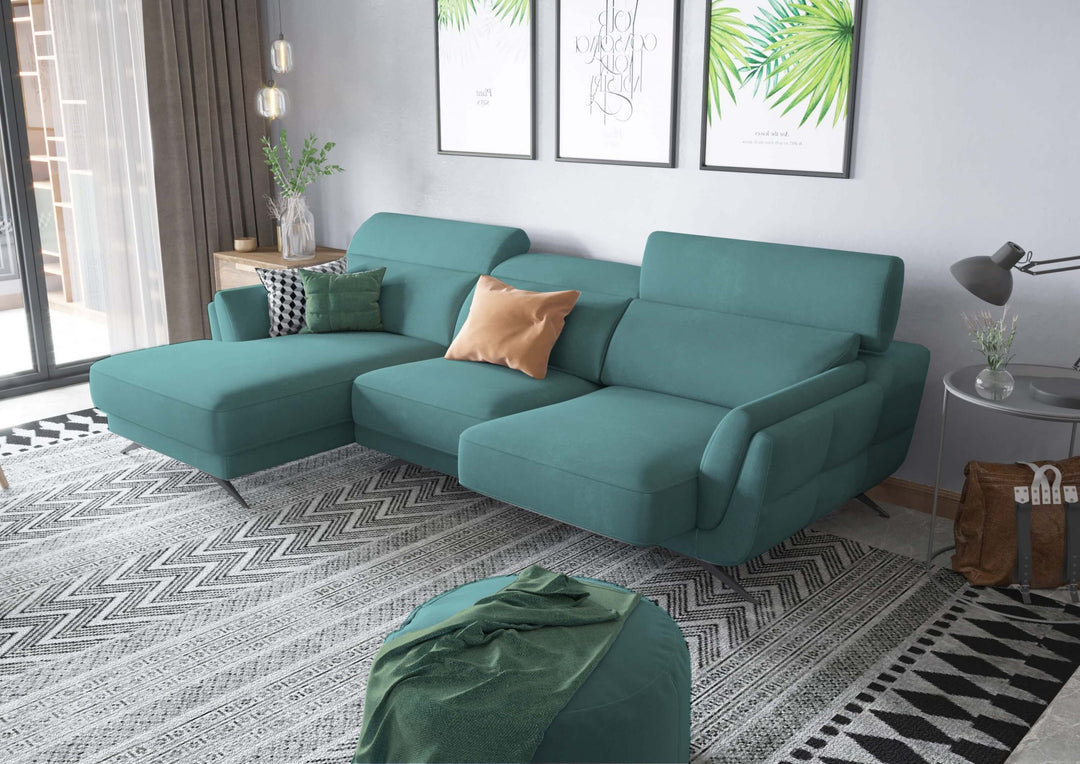 Ronda Ocean Teal Sectional Left Facing Chaise