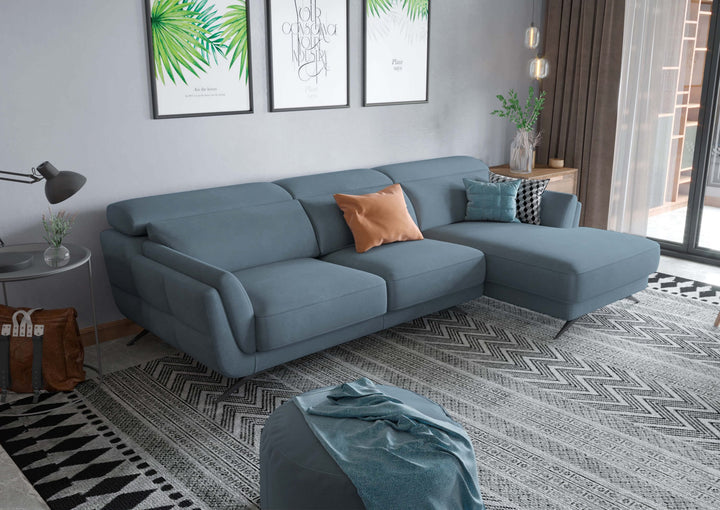 Ronda Midnight Blue Sectional Right Facing Chaise