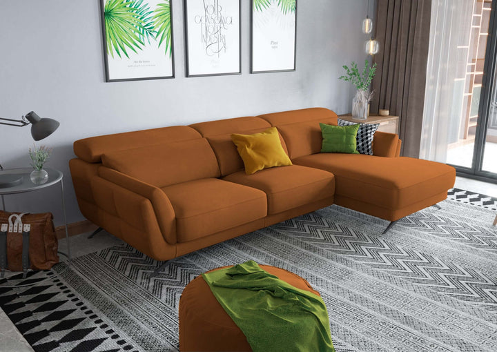 Ronda Orange Sectional Right Facing Chaise