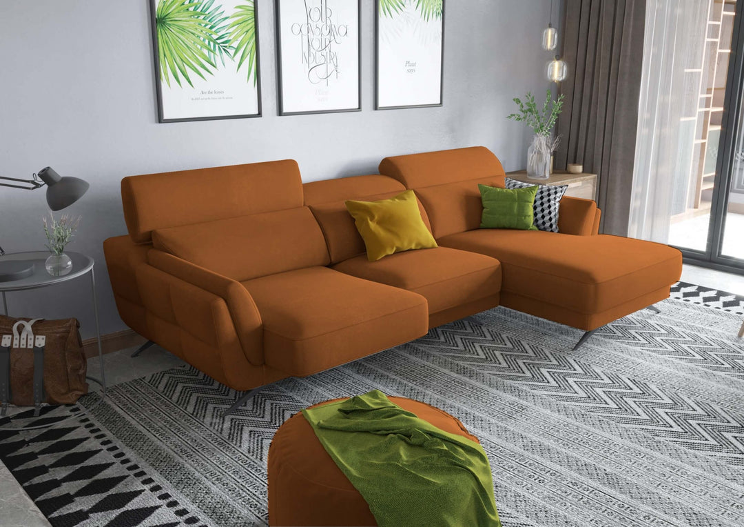 Ronda Orange Sectional Right Facing Chaise