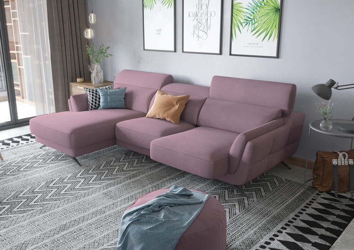 Ronda Pink Sectional Left Facing Chaise