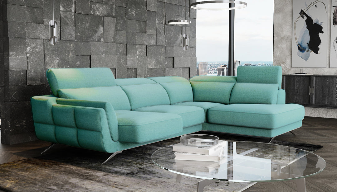 Ronda Turquoise Sectional Right Bumper Chaise
