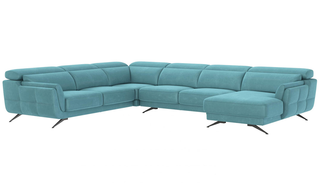 Ronda Turquoise U-shape Sectional Right Chaise