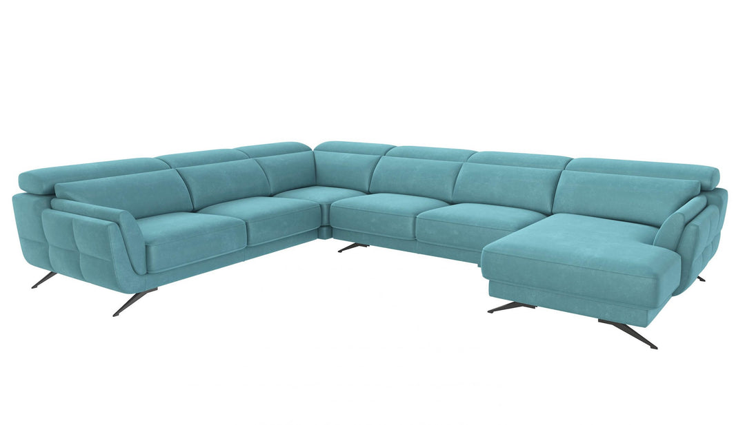 Ronda Turquoise U-shape Sectional Right Chaise