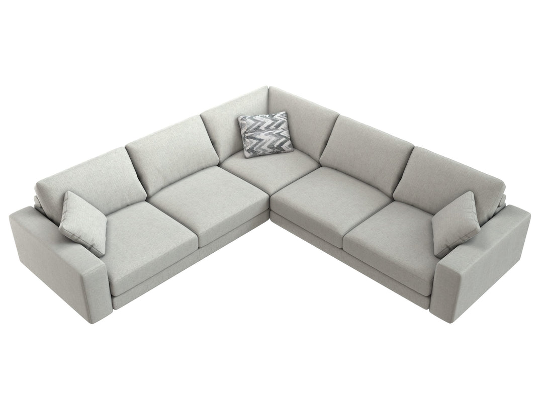 Toledo L-shape Sectional in light gray fabric