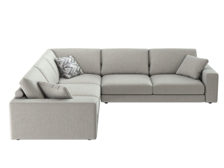 Toledo L-shape Sectional in light gray fabric