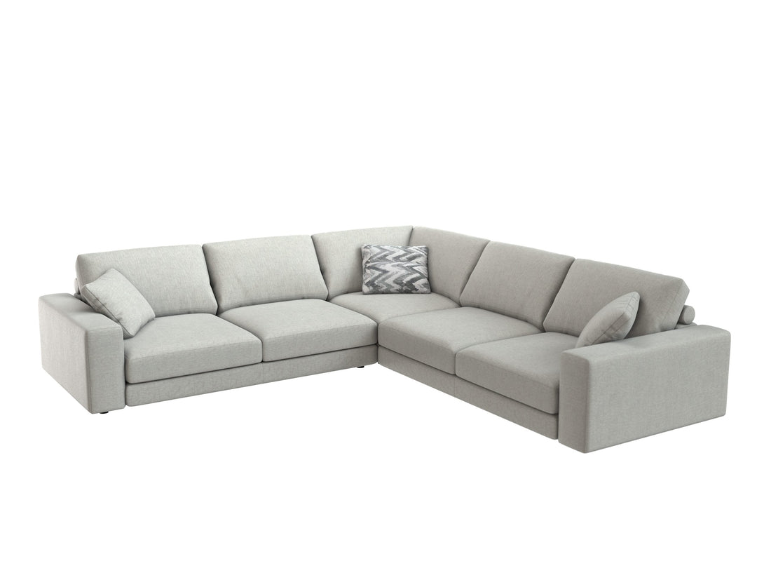 Toledo L-shape Sectional in light gray fabric
