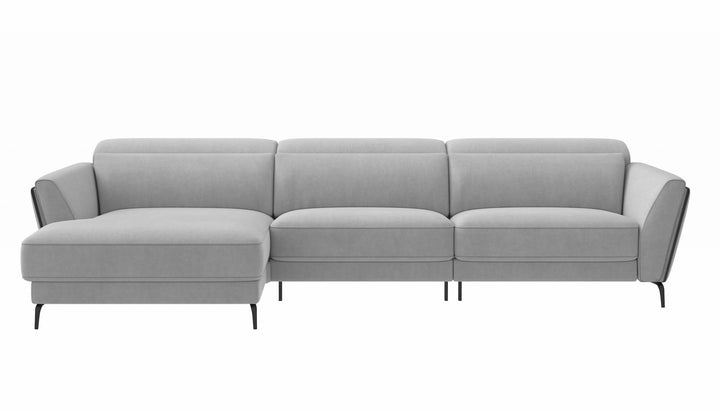Valencia Light Grey Reclining  Sectional Sofa Left Chaise