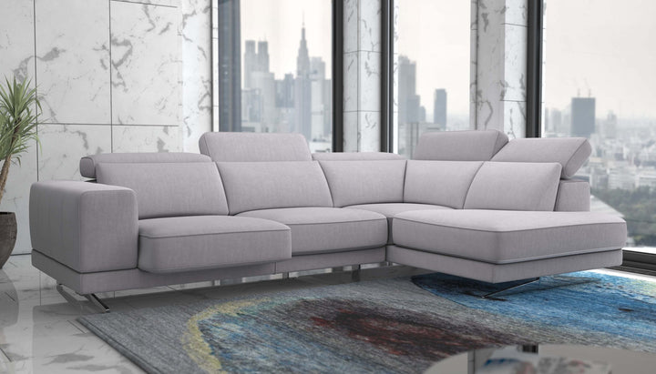Vigo Light Grey Sectional Sofa Right Bumper Chaise