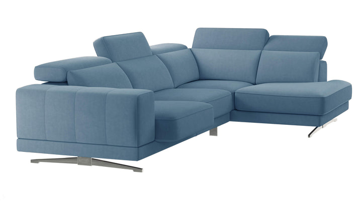 Vigo Blue Sectional Sofa Right Bumper Chaise