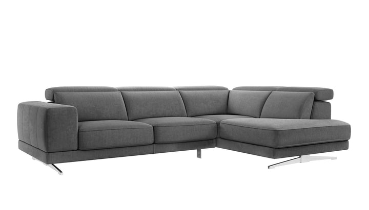 Vigo Dark Grey Sectional Sofa Right Bumper Chaise
