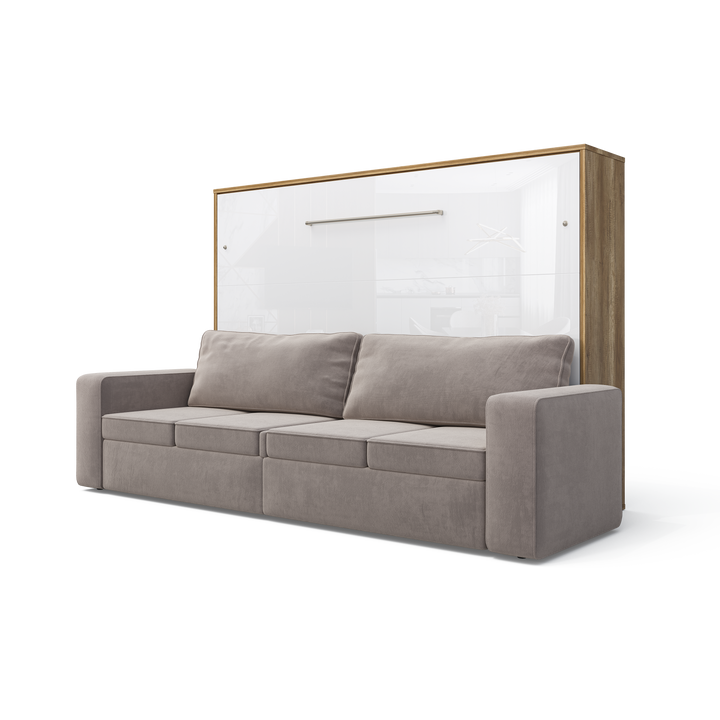 Horizontal Murphy bed INVENTO with a Sofa, European Queen