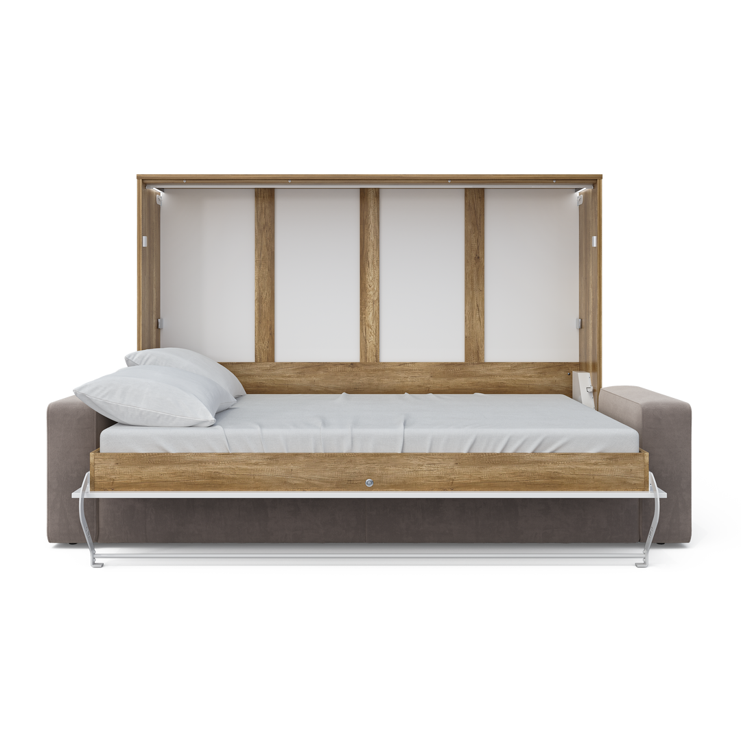 Horizontal Murphy bed INVENTO with a Sofa, European Queen