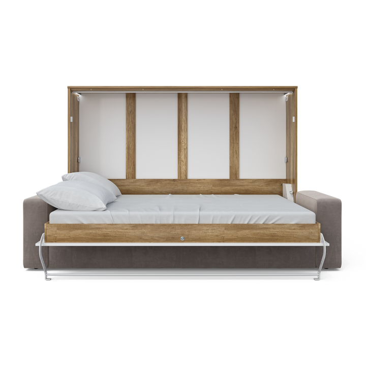 Horizontal Murphy bed INVENTO with a Sofa, European Queen