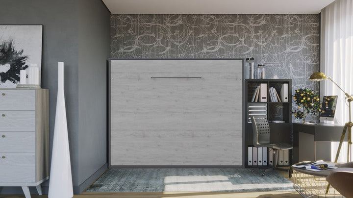 Horizontal European QUEEN size Murphy bed INVENTO with LED, mattress included