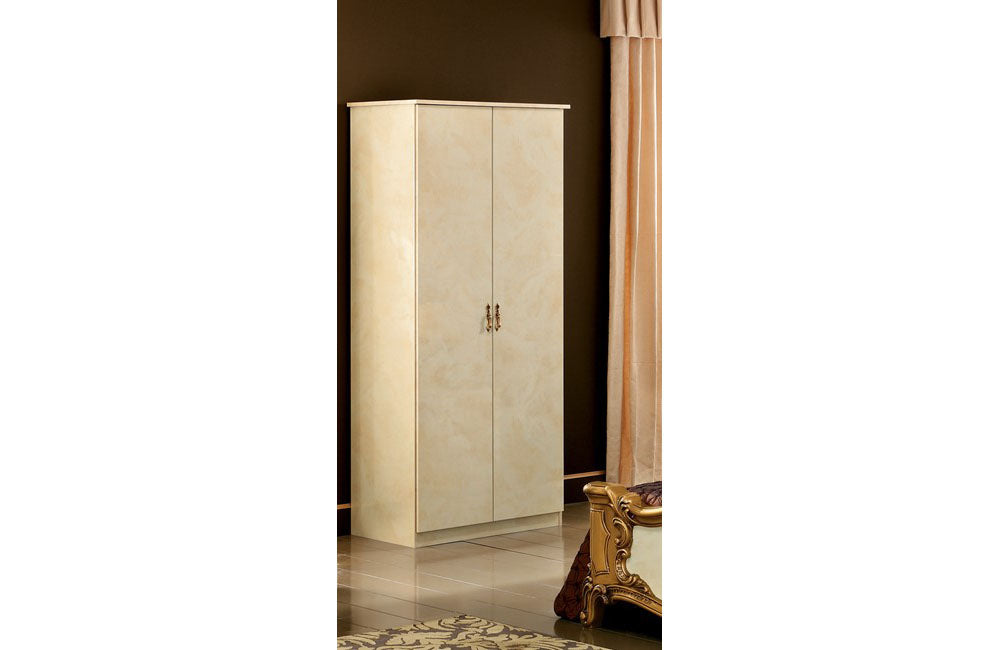 Barocco Ivory w/Gold 2-Door Wardrobe