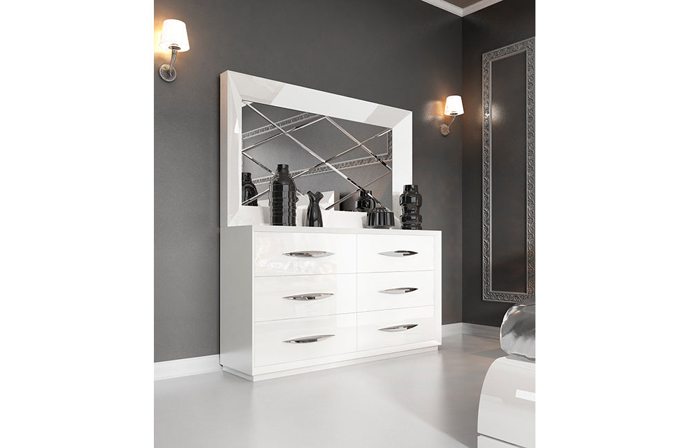 Sereno Modern White Double Dresser