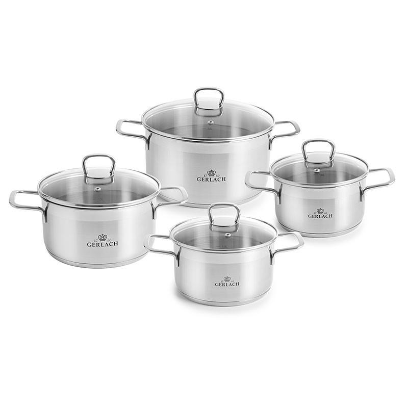 VIVA Stainless Steel Pot Set With Lids 8 pcs