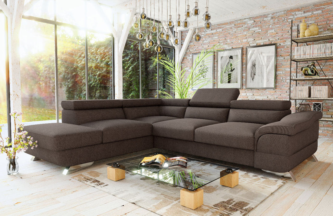 Sectional FULL size Sleeper Sofa BEAU with storage
