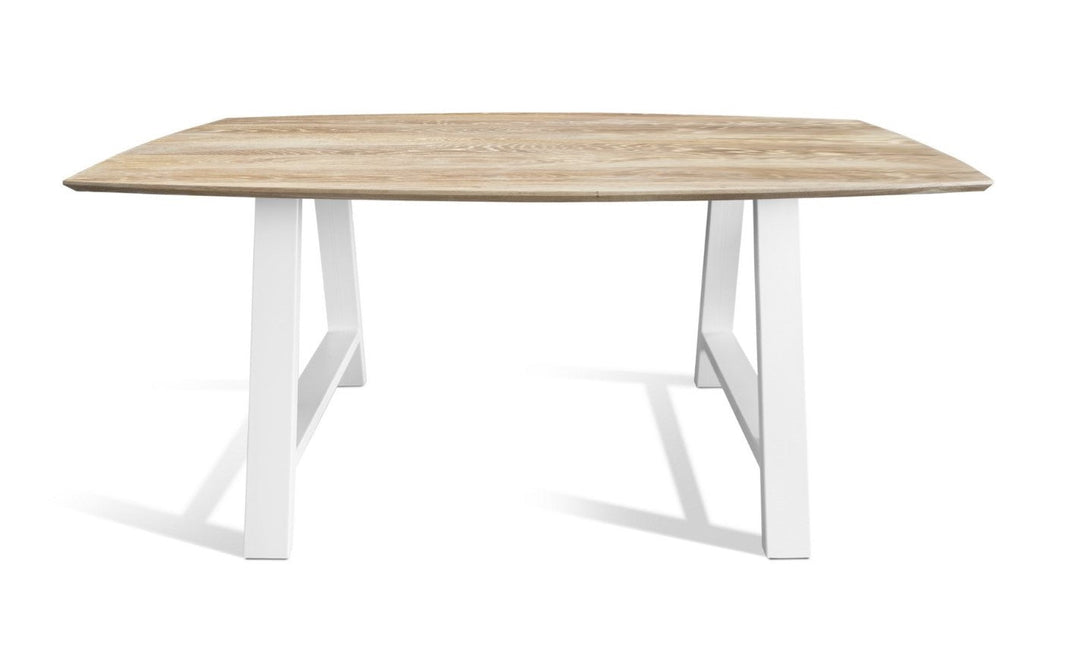 Solid Wood Dining Table with white metal legs KIDRON-A8