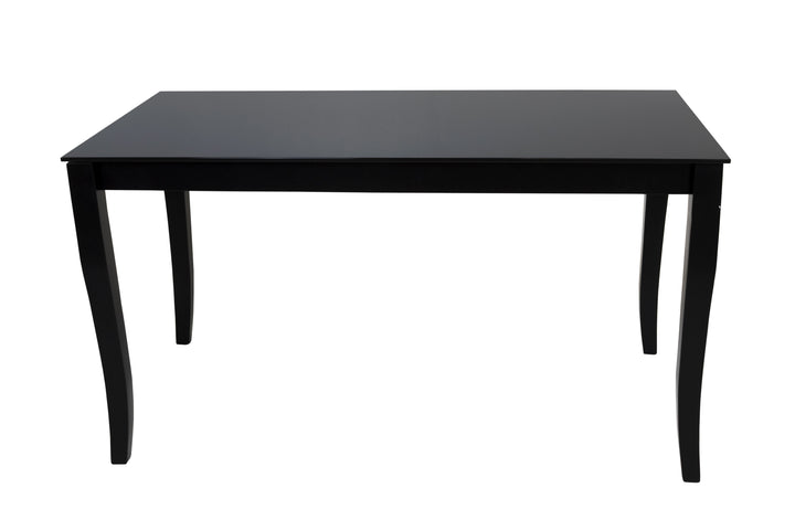 FINEZJA Black Glass Top Dining Table With Extension