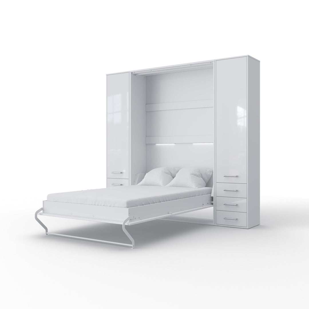 Murphy Bed Vertical Invento, European Queen Size with mattress and 2 cabinets, Online sale
