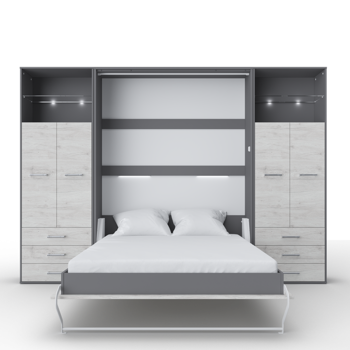 Vertical Murphy Bed Invento. European Queen + 2 cabinets