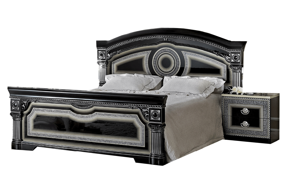 Aida Black/Silver Full Size Bed