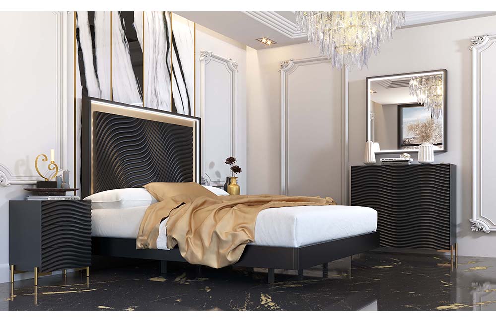 Wave Bedroom Dark grey