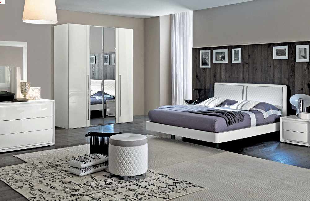 Ischia White Modern Bedroom Set