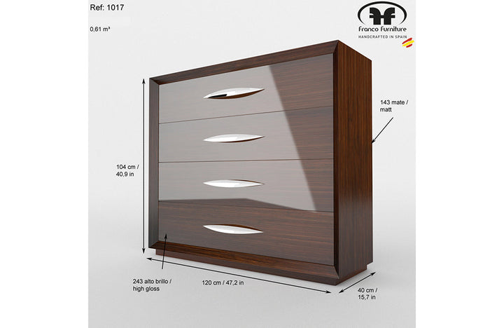 Sereno  Single dresser and mirror Walnut