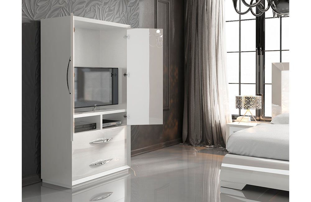 Sereno Modern White 2-Door Wardrobe