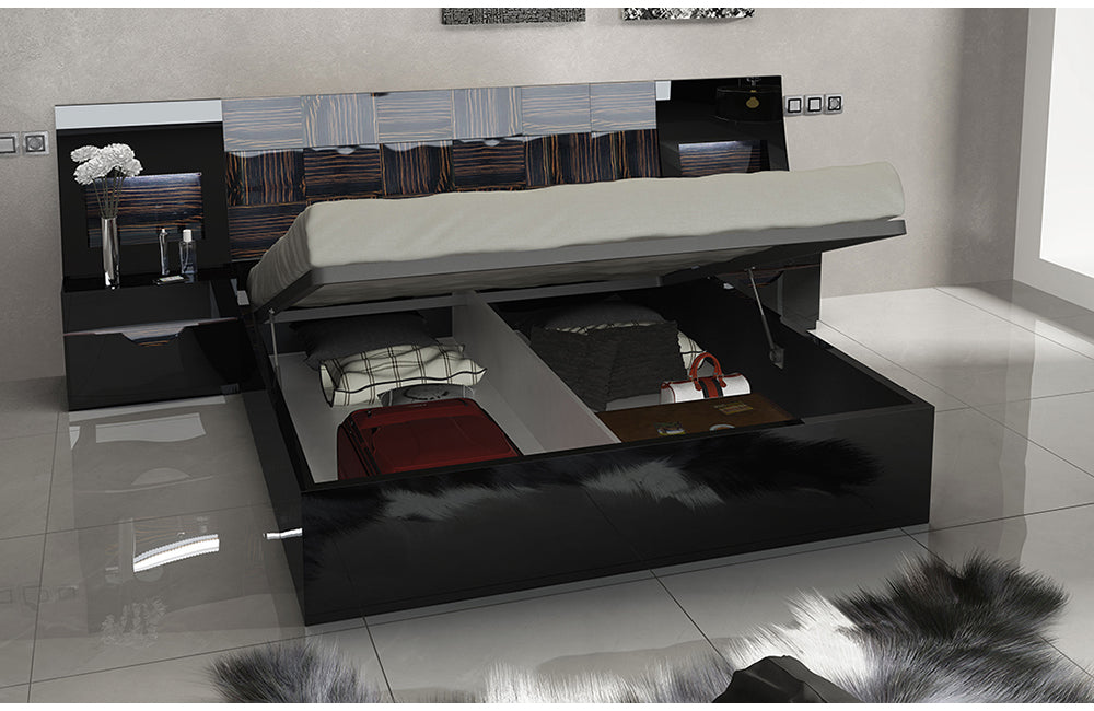 Livorno Range Black Modern Bed