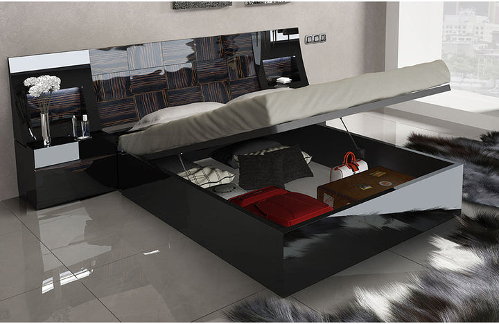 Livorno Range Black Modern Bed