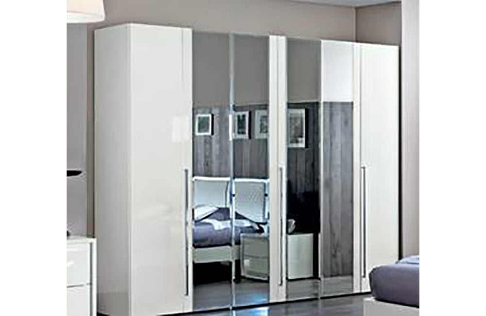 Bellavista Modern 4 Door Wardrobe with 2 Mirror doors