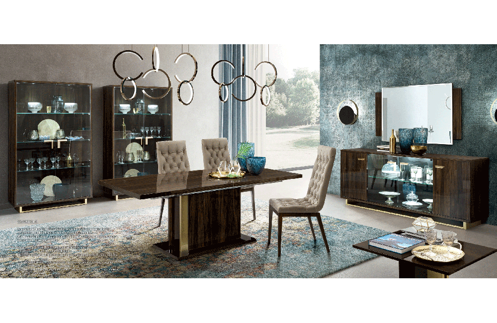 Volare Dining Table w/ext Dark Walnut