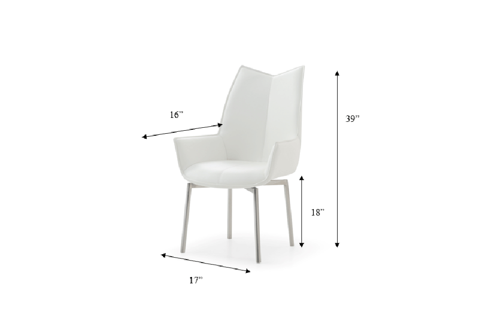 1218 swivel dining chair White