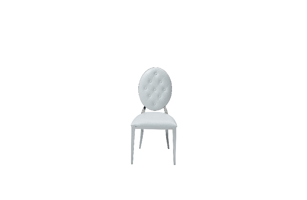 110 Marble Dining Table with 110 White Chairs