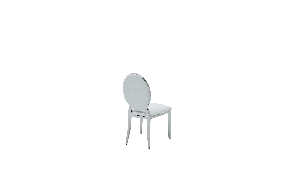 110 Marble Dining Table with 110 White Chairs
