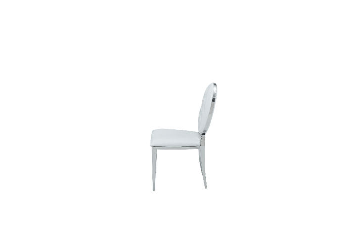 110 Marble Dining Table with 110 White Chairs