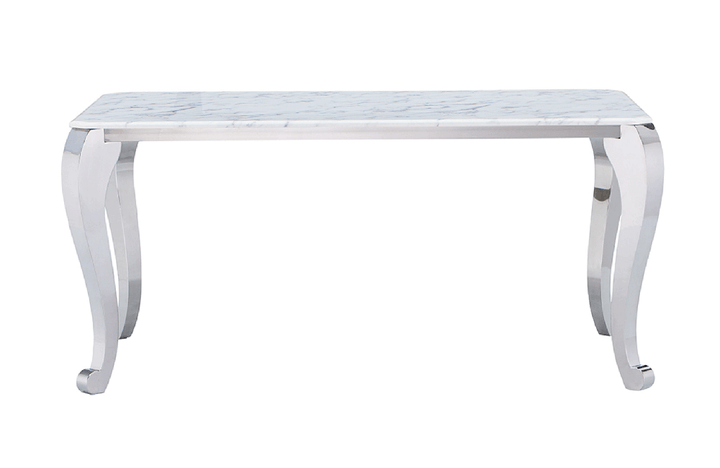110 Marble Dining Table with 110 White Chairs
