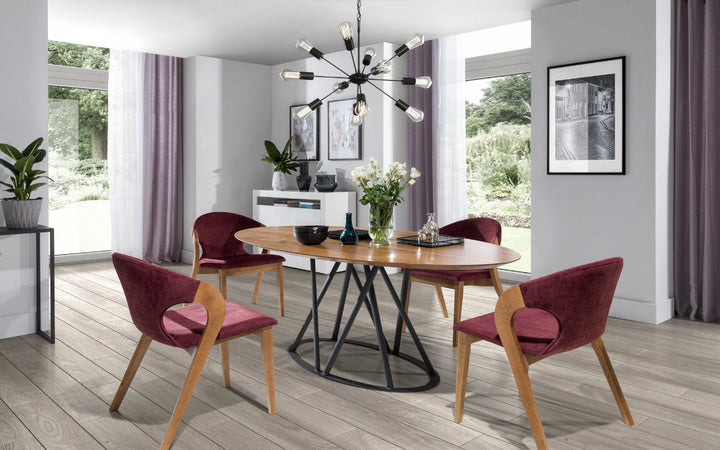 Veneer Oak Dining Table ALISSA for up to 8 people