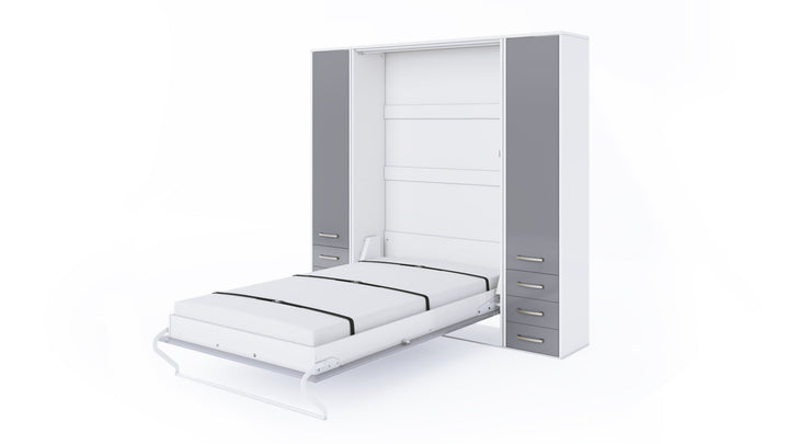 Murphy Bed Vertical Invento, European Queen Size with mattress and 2 cabinets, Online sale