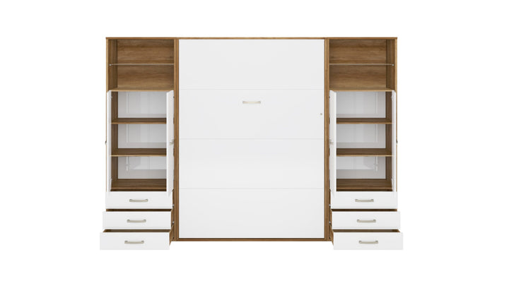 Vertical Murphy Bed Invento , European Full XL with 2 cabinets