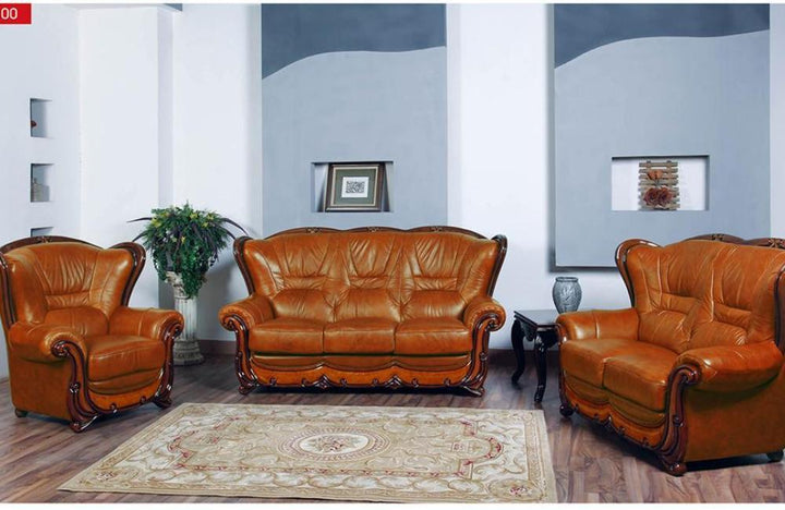 Bristol Traditional Leather Sofa Set