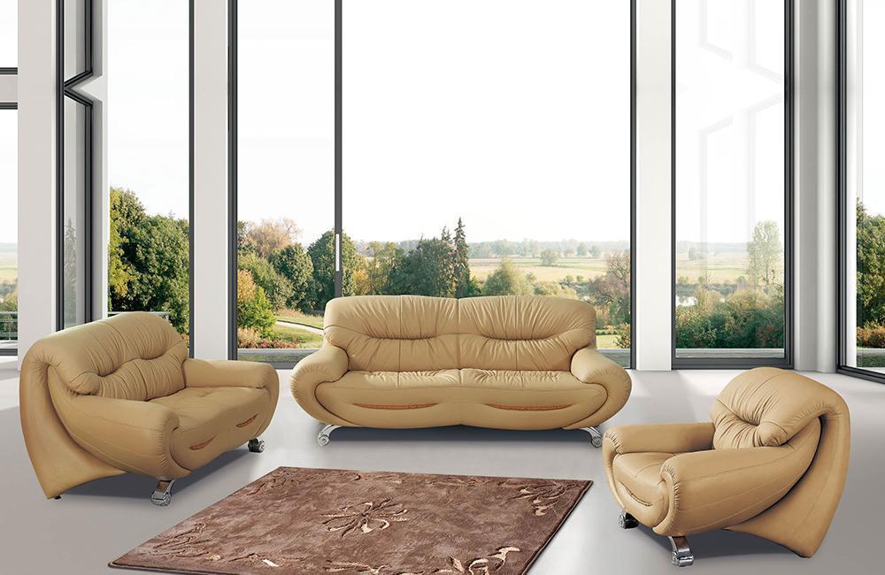 Keira Modern Leather Sofa Set