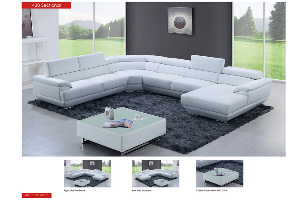 430 Sectional Sofa Pure White