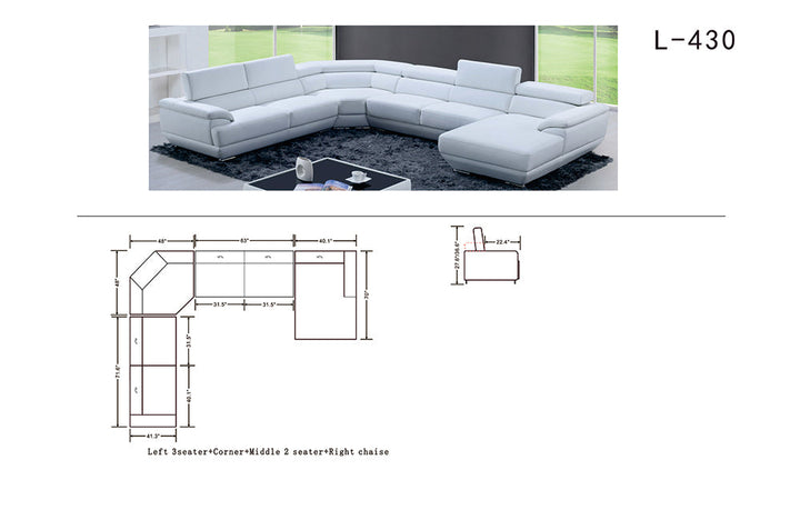 430 Sectional Sofa Pure White